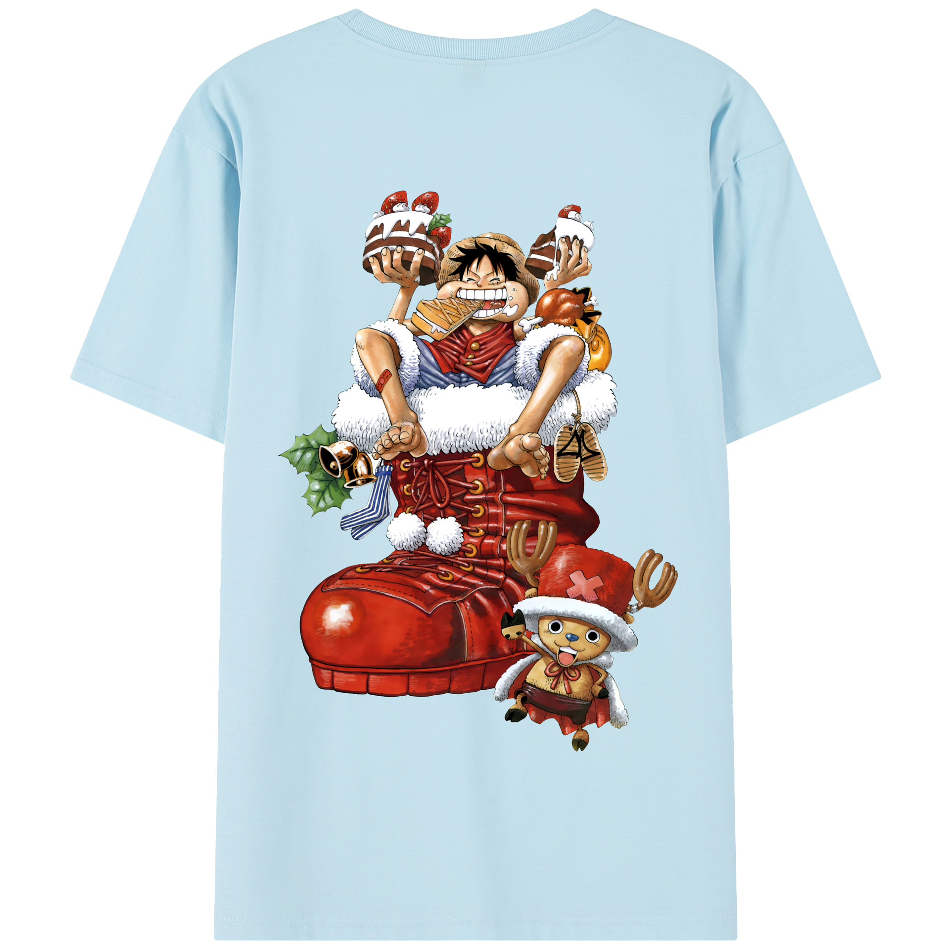 ワンピース モンキー・D・ルフィ ONE PIECE Monkey D. Luffy 綿100％半袖Tシャツ（背面プリント）